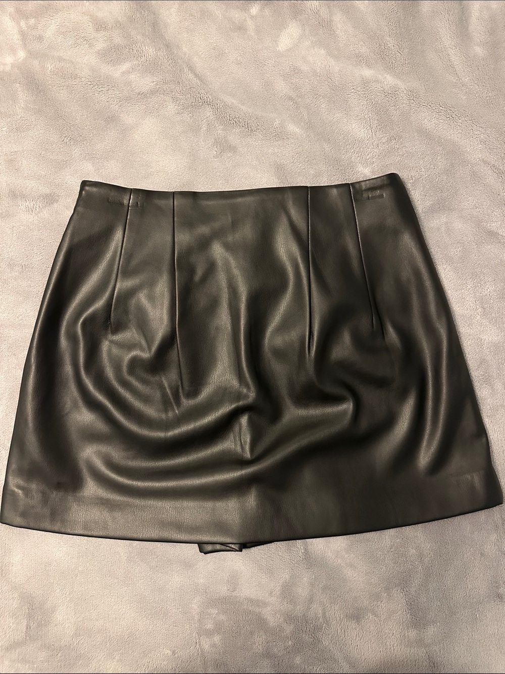 Express Black Faux Leather Mini Skort - Picture 2 of 9
